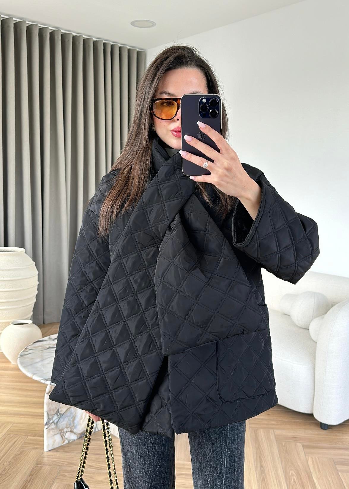 JACKET AVEC ECHARPE MATELASSÉE